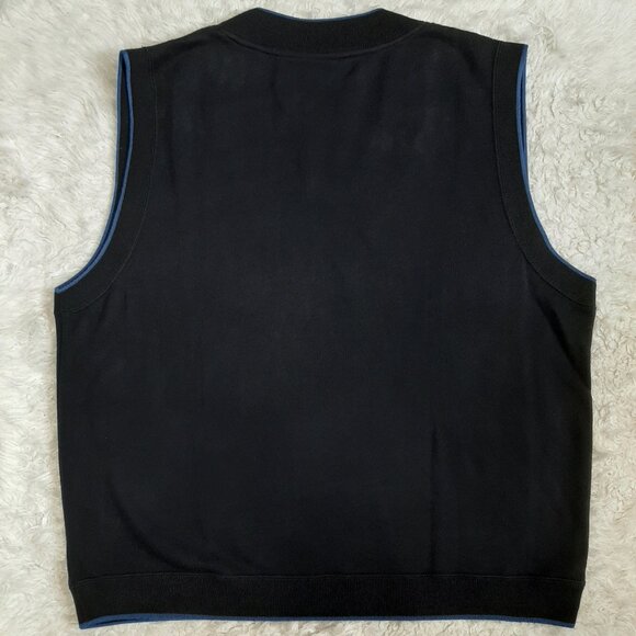 Vintage Greg Norman Men's Black Knit V-Neck Golf Sweater Vest Size L - Picture 3 of 6